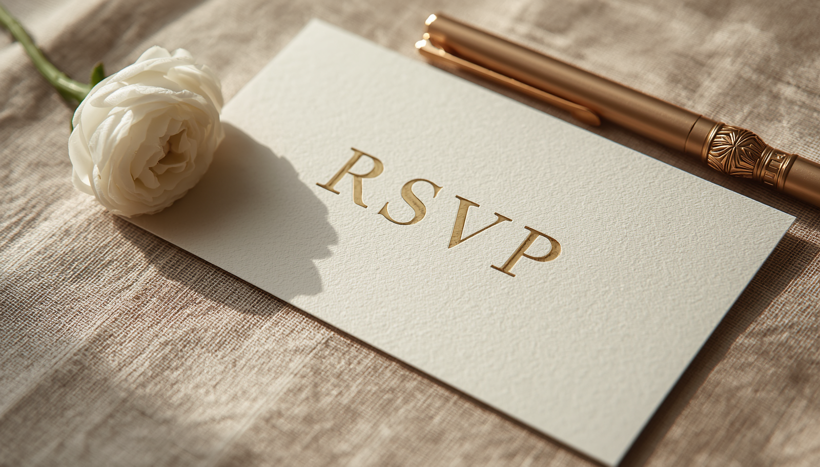 elegantná svadobná pozvánka s nápisom RSVP